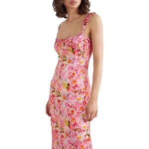 COMMISSION PINK BRALETTE PURSE DRESS IN PINK GARDEN